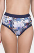 Shan Aqua Blue Full coverage high waist bikini bottom